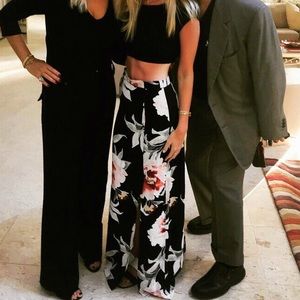 Dynamite black maxi skirt with flowers size XS